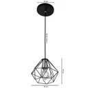 Ver imagem 3 de Lustre Pendente Luminária Diamante Aramado Preto