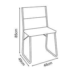 Kit 4 Cadeiras de Jantar Estofadas Angra - Cobre e Marrom - 4