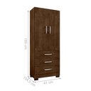 Ver imagem 2 de Guarda Roupa 3 Gavetas e 2 Portas Breda Malbec