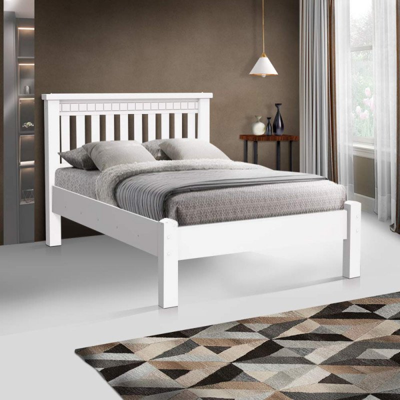 Cama Casal Rústica Mega - Branco | MadeiraMadeira