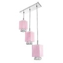 Ver imagem 1 de Lustre Pendente Cganza Triplo Quadrado Para Sala Rosa