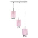 Ver imagem 2 de Lustre Pendente Cganza Triplo Quadrado Para Sala Rosa
