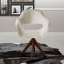 Ver imagem 4 de Poltrona Zara Base Giratória de Madeira Cor:Suede Bege 080