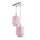 Ver imagem 1 de Lustre Sala Cganza Duplo Quadrado Cristal Acrílico Rosa