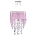 Ver imagem 1 de Lustre Para Sala De Cupula Cristal Acrílic Marrycrilic Rosa