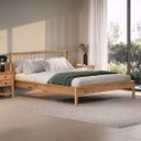 Ver imagem 3 de Cama Madeira de Casal 140x190cm Moderna Reforçada Freijó Apoana Idimex