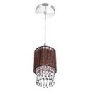 Ver imagem 2 de Kit 2 Lustre Pendente Redondo Cupula Cganza Cristal Acrílc Marrom