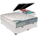 Ver imagem 1 de Cama Box Baú e Colchão Freedom Molas Ensacadas Queen Ortobom: Branco