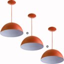 Ver imagem 1 de Kit 3 Lustres Pendente Meia Lua 40cm Alumínio Cobre