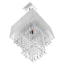 Ver imagem 4 de Lustre Para Sala De Cupula Cristal Acrílic Marrycrilic Prata
