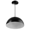 Ver imagem 2 de Kit 2 Lustres Pendente Meia Lua 40cm Alumínio Soquete E-27 Preto