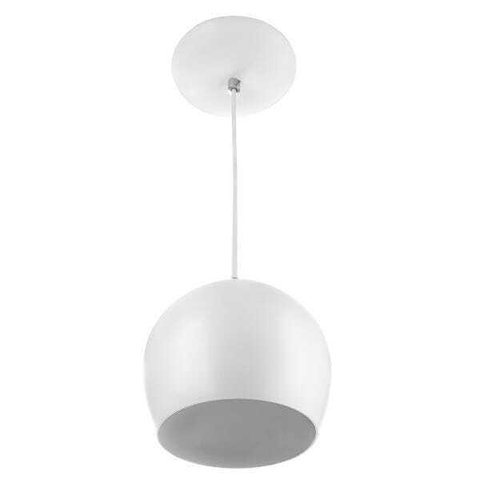 Lustre Pendente Bola Pequena De Alumínio 15cm Branco