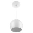 Ver imagem 1 de Lustre Pendente Bola Pequena De Alumínio 15cm Branco