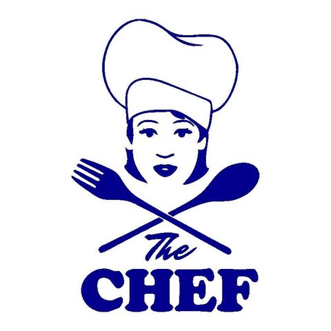 Adesivo Chef - Mulher - Cozinha Chef Restaurante Decoração Casa Restaurante Lanchonete - Master:azul