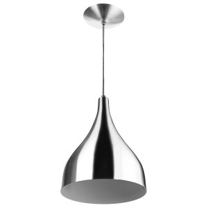 Lustre Pendente Gota Pequena De Alumínio 21cm Soquete E-27 Escovado