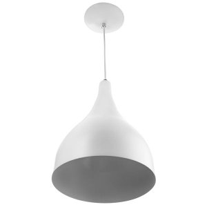 Lustre Pendente Gota Pequena De Alumínio 21cm Branco