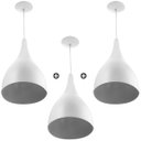 Ver imagem 1 de Kit 3 Lustres Pendente Gota Pequena De Alumínio 21cm Branco