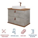 Ver imagem 6 de Gabinete Suspenso com Cuba 80,3cm x 69cm Poli Espresso Móveis Cinza/Cimento