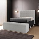 Ver imagem 1 de Cabeceira Rana e Calçadeira Alpha 140 para Cama de Casal N-038 Bouclê Cinza Aradecor