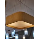 Ver imagem 3 de Lustre Pendente Madeira Arredondado 40x40cm - Freijó