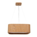 Ver imagem 1 de Lustre Pendente Madeira Arredondado 40x40cm - Freijó