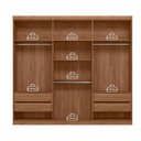 Ver imagem 3 de Guarda-roupa Casal Loanda 6 Portas 4 Gavetas Ripado Jatoba/areia com Espelho - Pnr Móveis