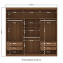 Ver imagem 4 de Guarda-roupa Casal Loanda 6 Portas 4 Gavetas Ripado Jatoba/areia com Espelho - Pnr Móveis