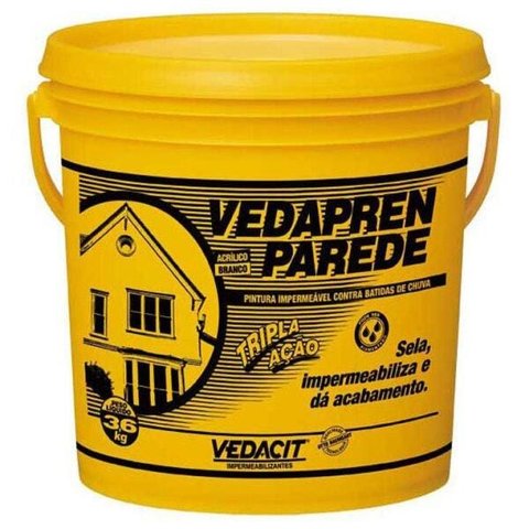 Impermeabilizante Vedacit Vedapren Parede, Branco, 3,6 Kg