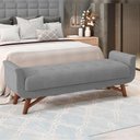 Ver imagem 5 de Puff Recamier Decorativo com Pés em Madeira 140cm Itália P05 Bouclê Cinza