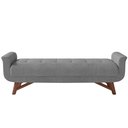 Ver imagem 4 de Puff Recamier Decorativo com Pés em Madeira 140cm Itália P05 Bouclê Cinza