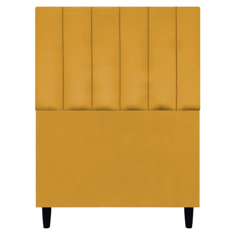 Cabeceira para Cama de Solteiro 90 Cm Suede Mostarda