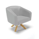 Ver imagem 6 de Poltrona Sala Decorativa Kit 2 Stella Base de Madeira Giratória Ma30 Sintético Cinza D03 - D’Rossi