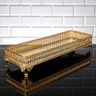 Bandeja Retangular Dourado -7x40x14cm - Bandeja de Luxo para Decoração de Ambientes - 1