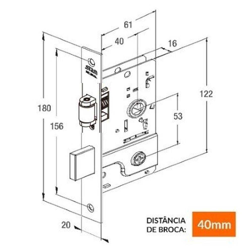 Fechadura Stam 800 Pivotante Quadrada Cromada Tetra Chave - 2