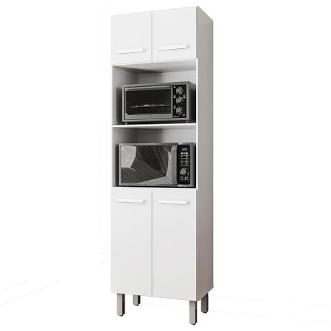 Armario Paneleiro 4p 197x60 Cm Mara Branco Mobbs