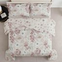 Ver imagem 5 de Kit Cobre Leito Colcha Magnus Solteiro 2 Peças Dupla Face Estampado Floral - Vintage - 100% Polié