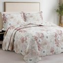 Ver imagem 2 de Kit Cobre Leito Colcha Magnus Solteiro 2 Peças Dupla Face Estampado Floral - Vintage - 100% Polié
