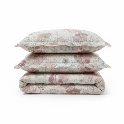 Kit Cobre Leito Colcha Magnus Solteiro 2 Peças Dupla Face Estampado Floral - Vintage - 100% Polié