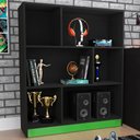 Ver imagem 5 de Estante para Escritorio Gamer B25 Preto Verde Novam Preto Verde