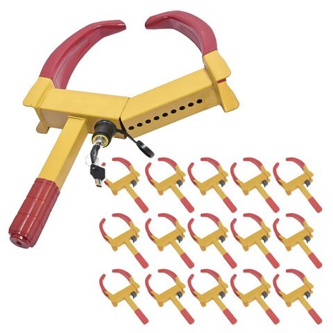 Trava de Roda Universal Kit 15 Uni Bloqueador de Pneu Moto Carro Antifurto Roubo Estacionamento Segu