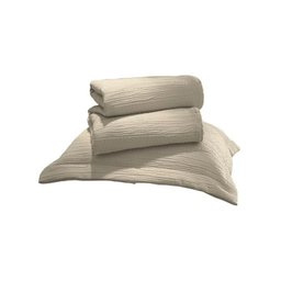 Kit Colcha Solteiro Londres Liso C/2 Pcs A: Marfim - 1