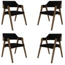 Ver imagem 1 de Kit 4 Cadeiras Sala de Jantar e Jogos Carteados Madeira Maciça Poker Veludo Preto/nogueira G42 - Gra