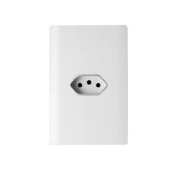 Tomada 20A Branca Brilhante com Cromado Luxo Novara Dicompel - 1