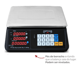 Balança Computadora Led Touch Preta 35Kg Ramuza com Impressora Térmica DCLB 1207 - 2