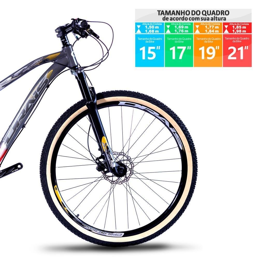 Bicicleta Aro 29 Drais 12 Velocidade Revolution Shimano 17" Grafite/Vermelho - 321 - 5