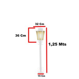 Luminária Poste Jardim Colonial Sextavado P5 Branco - 2