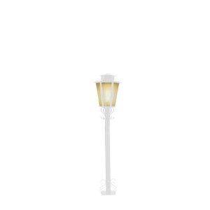 Luminária Poste Jardim Colonial Sextavado P5 Branco