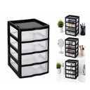 Ver imagem 7 de Gaveteiro Organizador 4 Gavetas Transparentes Compacto Multiuso Mesa Escritorio Quarto Bancada