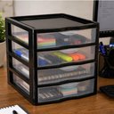 Ver imagem 4 de Gaveteiro Organizador 4 Gavetas Transparentes Compacto Multiuso Mesa Escritorio Quarto Bancada
