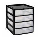 Ver imagem 2 de Gaveteiro Organizador 4 Gavetas Transparentes Compacto Multiuso Mesa Escritorio Quarto Bancada